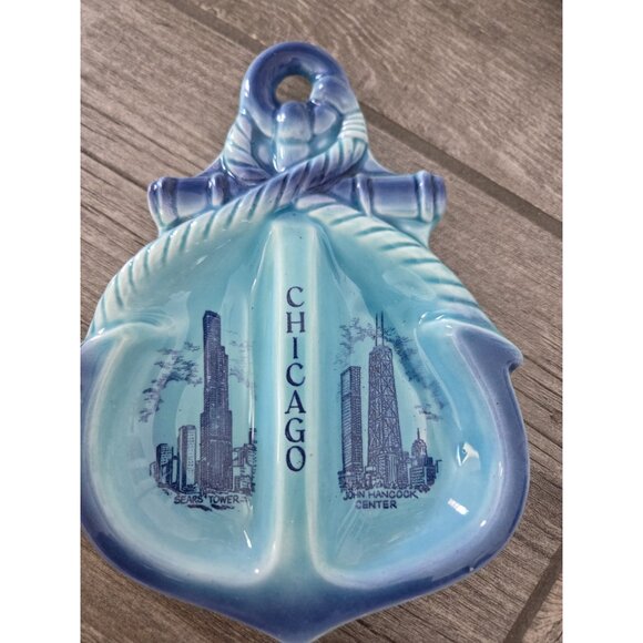 Vintage Chicago Ashtray Sears Tower State Street John Hancock Center Anchor - Picture 1 of 4